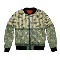 Hawaii Christmas In July Bomber Jacket Olive Green Mele Kalikimaka Sea Animals DT05 Unisex Green - Polynesian Pride