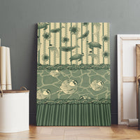 Hawaii Christmas In July Canvas Wall Art Olive Green Mele Kalikimaka Sea Animals DT05 - Polynesian Pride