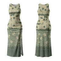 Hawaii Christmas In July Couples Matching Tank Maxi Dress and Long Sleeve Button Shirt Olive Green Mele Kalikimaka Sea Animals DT05 - Polynesian Pride