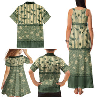 Hawaii Christmas In July Family Matching Tank Maxi Dress and Hawaiian Shirt Olive Green Mele Kalikimaka Sea Animals DT05 - Polynesian Pride