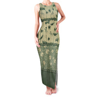 Hawaii Christmas In July Family Matching Tank Maxi Dress and Hawaiian Shirt Olive Green Mele Kalikimaka Sea Animals DT05 Mom's Dress Green - Polynesian Pride
