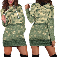 Hawaii Christmas In July Hoodie Dress Olive Green Mele Kalikimaka Sea Animals DT05 - Polynesian Pride
