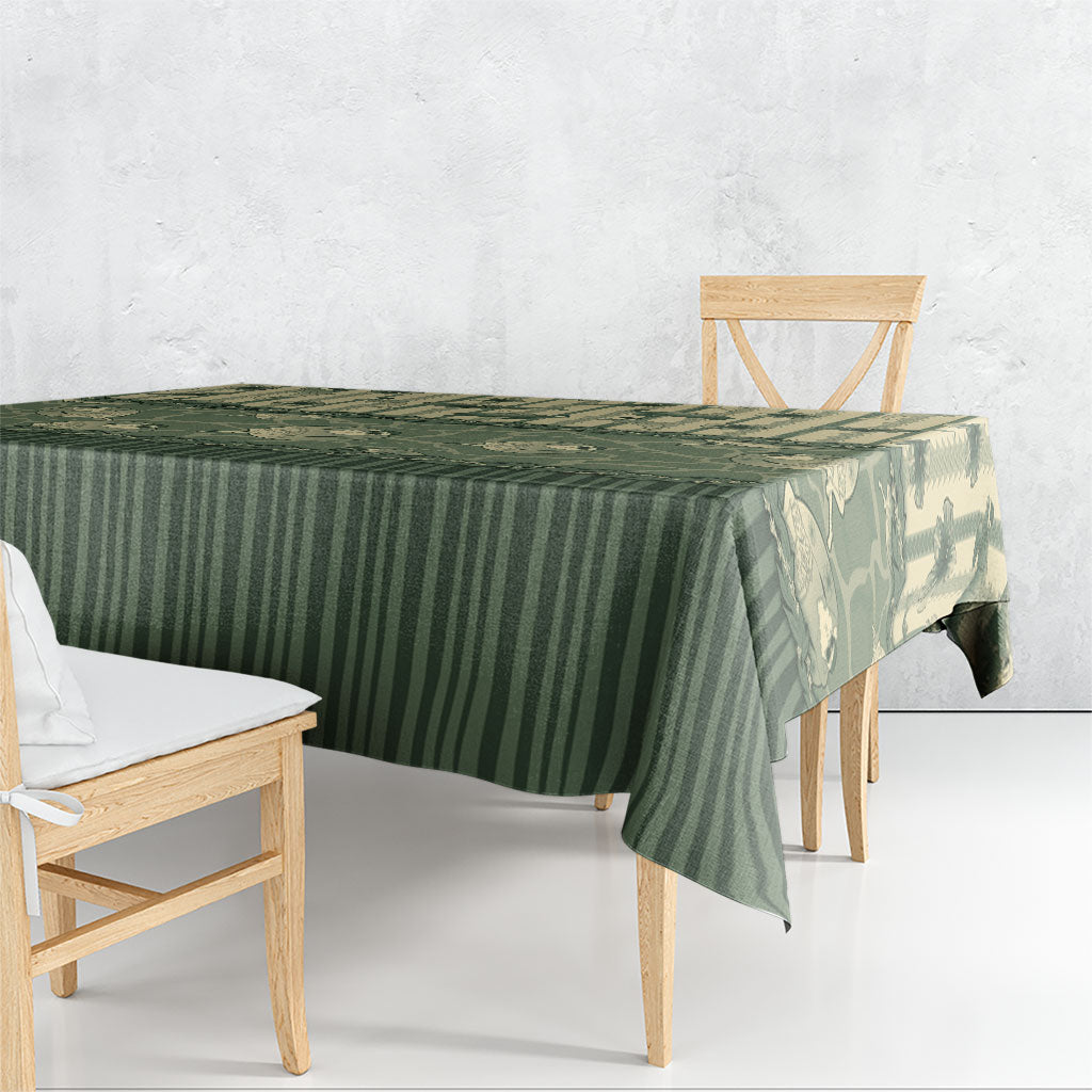 Hawaii Christmas In July Tablecloth Olive Green Mele Kalikimaka Sea Animals DT05 - Polynesian Pride