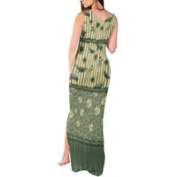 Hawaii Christmas In July Tank Maxi Dress Olive Green Mele Kalikimaka Sea Animals