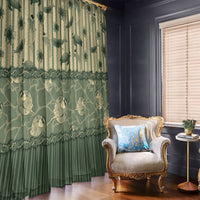 Hawaii Christmas In July Window Curtain Olive Green Mele Kalikimaka Sea Animals