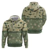 Hawaii Christmas In July Zip Hoodie Olive Green Mele Kalikimaka Sea Animals