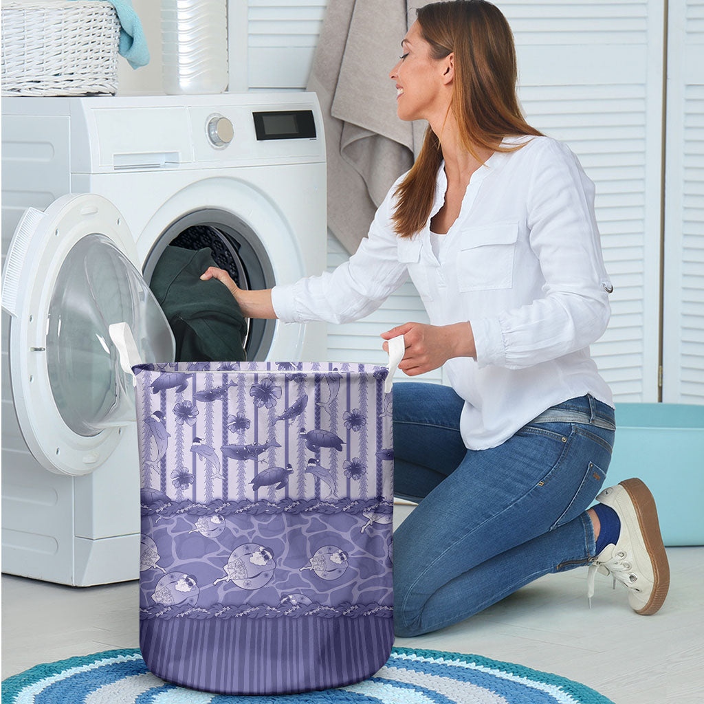 Hawaii Christmas In July Laundry Basket Amethyst Purple Mele Kalikimaka Sea Animals DT05 - Polynesian Pride