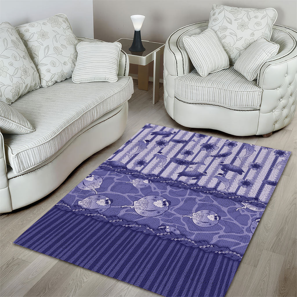 Hawaii Christmas In July Area Rug Amethyst Purple Mele Kalikimaka Sea Animals
