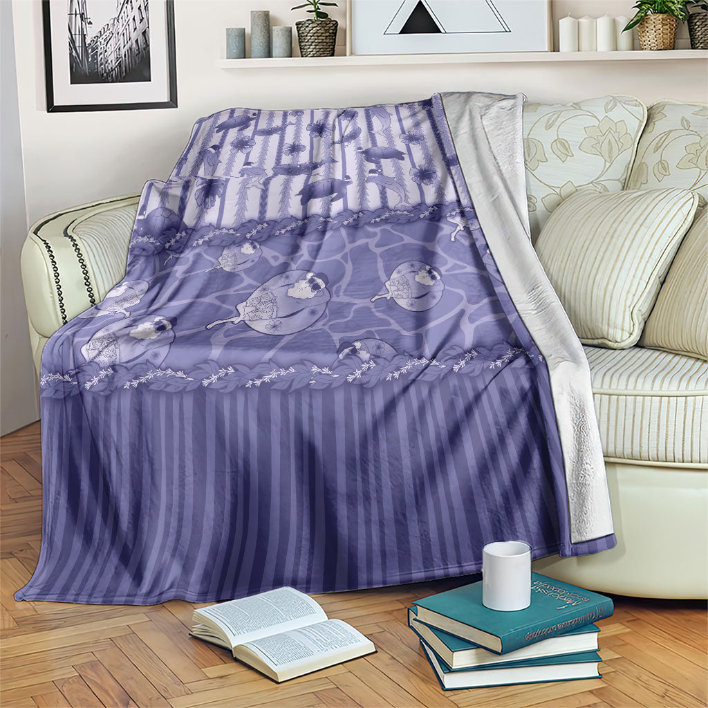 Hawaii Christmas In July Blanket Amethyst Purple Mele Kalikimaka Sea Animals