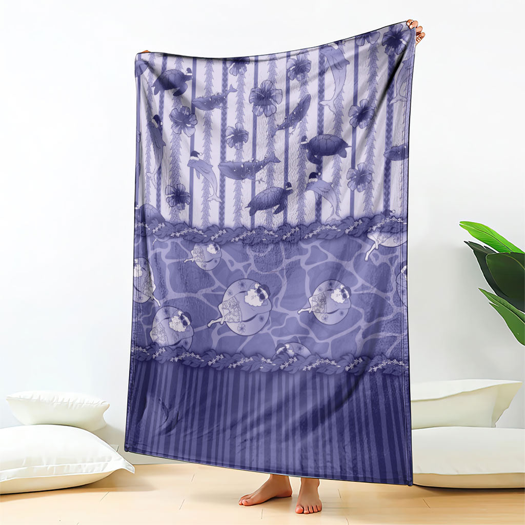 Hawaii Christmas In July Blanket Amethyst Purple Mele Kalikimaka Sea Animals DT05 - Polynesian Pride