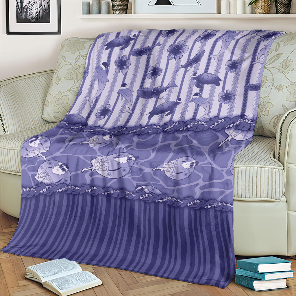Hawaii Christmas In July Blanket Amethyst Purple Mele Kalikimaka Sea Animals DT05 - Polynesian Pride
