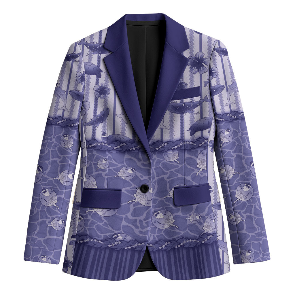 Hawaii Christmas In July Blazer Amethyst Purple Mele Kalikimaka Sea Animals