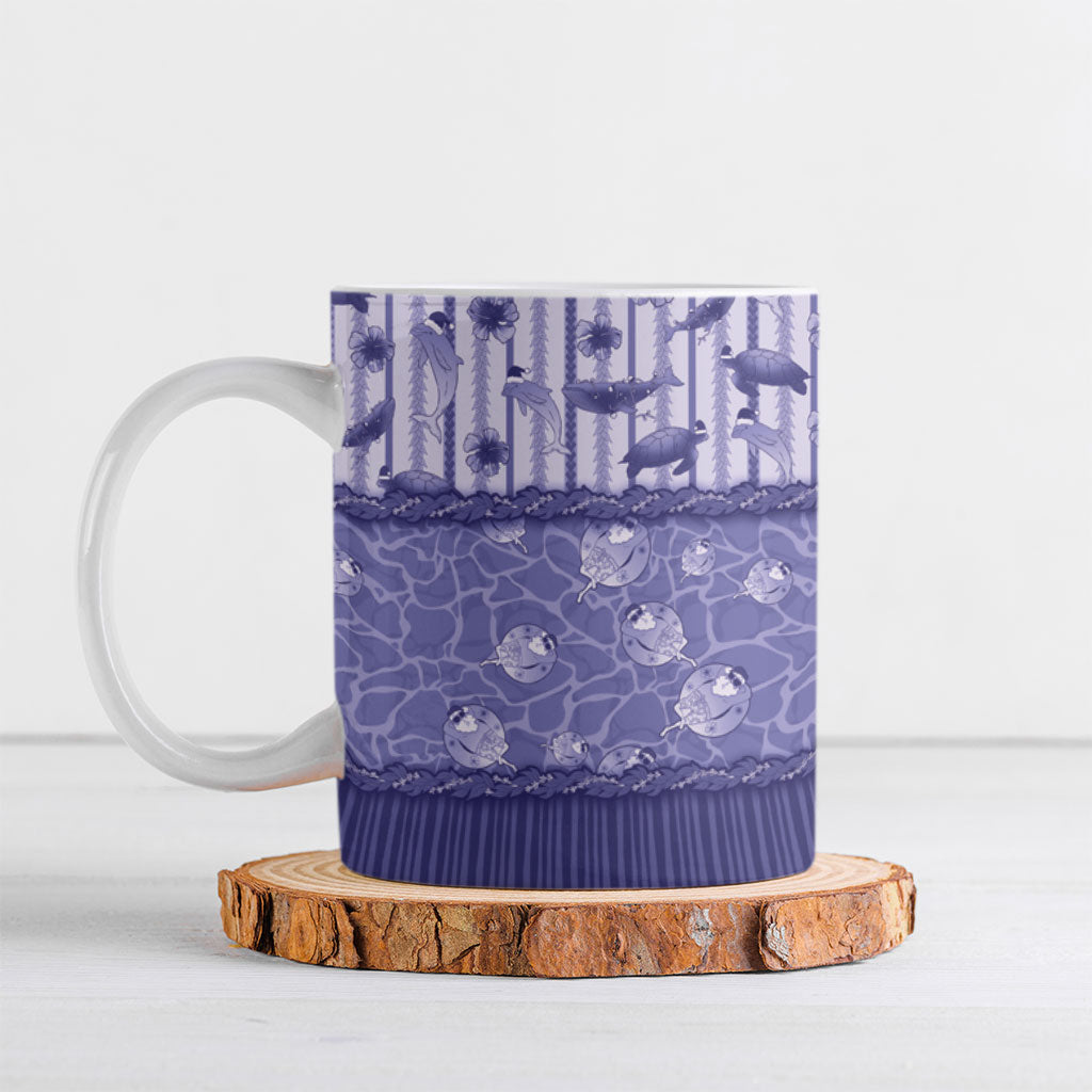 Hawaii Christmas In July Ceramic Mug Amethyst Purple Mele Kalikimaka Sea Animals DT05 Purple - Polynesian Pride