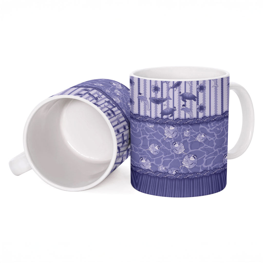 Hawaii Christmas In July Ceramic Mug Amethyst Purple Mele Kalikimaka Sea Animals DT05 - Polynesian Pride