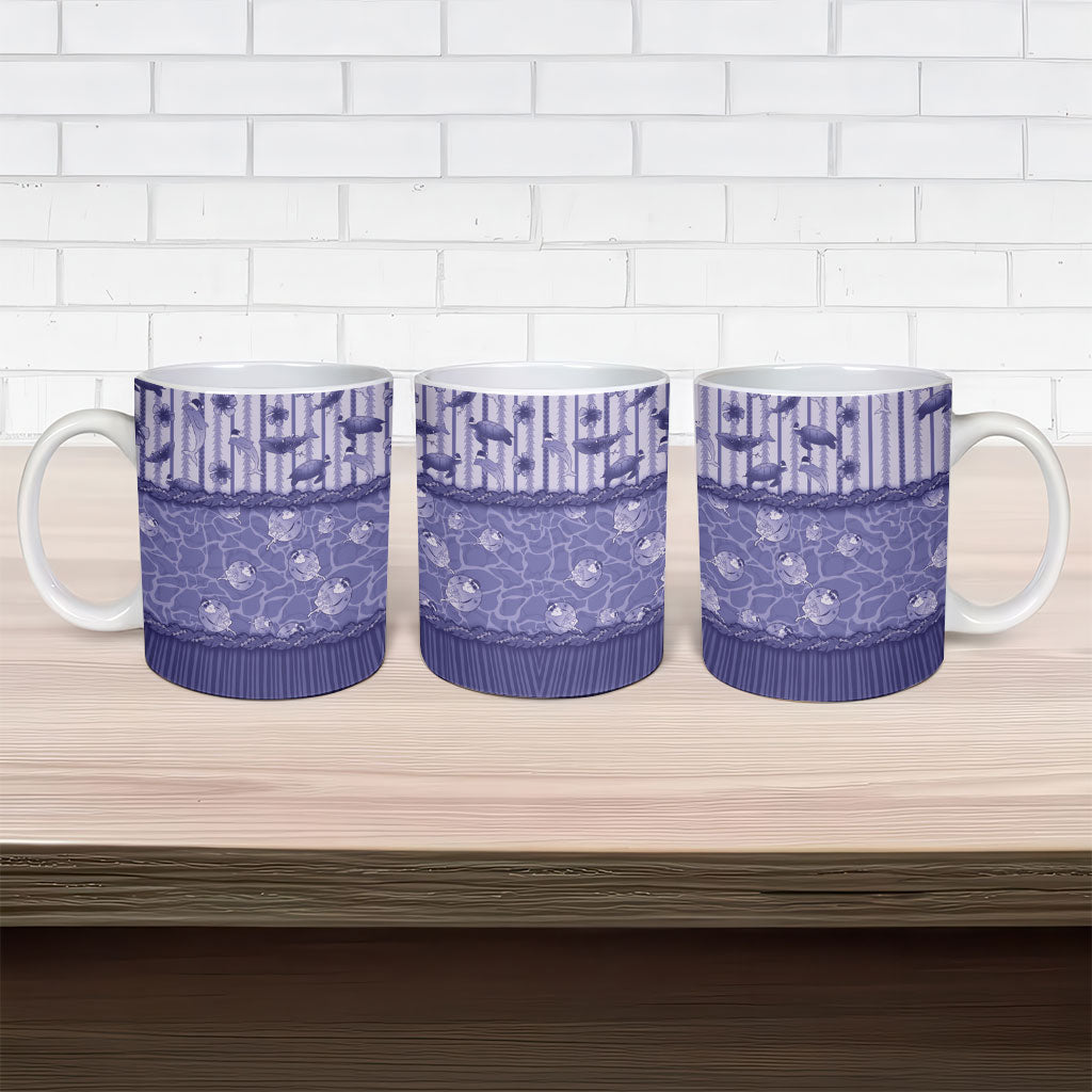 Hawaii Christmas In July Ceramic Mug Amethyst Purple Mele Kalikimaka Sea Animals DT05 - Polynesian Pride