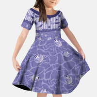 Hawaii Christmas In July Family Matching Puletasi and Hawaiian Shirt Amethyst Purple Mele Kalikimaka Sea Animals DT05 Daughter's Dress Purple - Polynesian Pride
