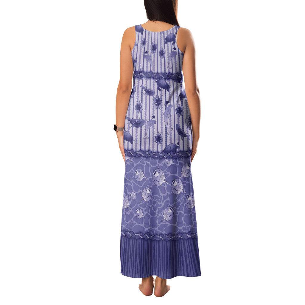 Hawaii Christmas In July Family Matching Tank Maxi Dress and Hawaiian Shirt Amethyst Purple Mele Kalikimaka Sea Animals DT05 - Polynesian Pride