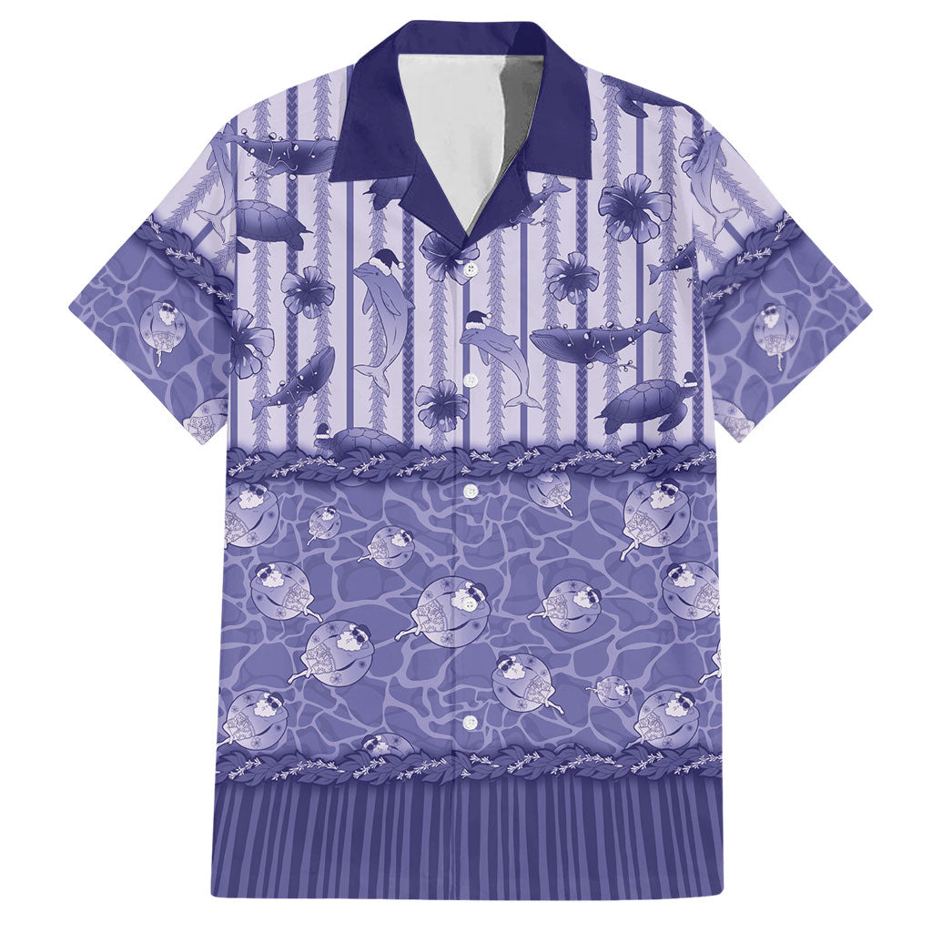 Hawaii Christmas In July Hawaiian Shirt Amethyst Purple Mele Kalikimaka Sea Animals