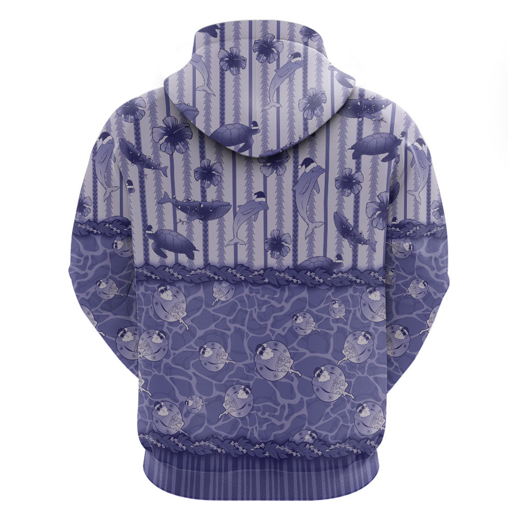Hawaii Christmas In July Hoodie Amethyst Purple Mele Kalikimaka Sea Animals