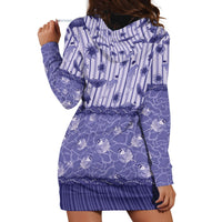 Hawaii Christmas In July Hoodie Dress Amethyst Purple Mele Kalikimaka Sea Animals DT05 - Polynesian Pride
