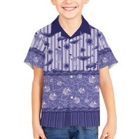 Hawaii Christmas In July Kid Hawaiian Shirt Amethyst Purple Mele Kalikimaka Sea Animals