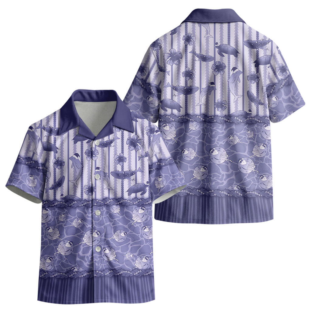 Hawaii Christmas In July Kid Hawaiian Shirt Amethyst Purple Mele Kalikimaka Sea Animals DT05 - Polynesian Pride