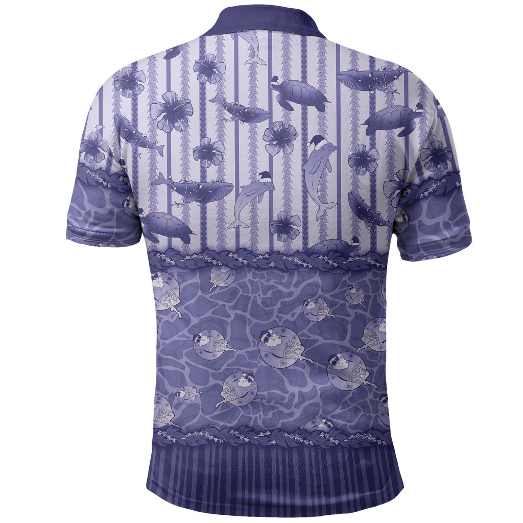 Hawaii Christmas In July Polo Shirt Amethyst Purple Mele Kalikimaka Sea Animals DT05 - Polynesian Pride