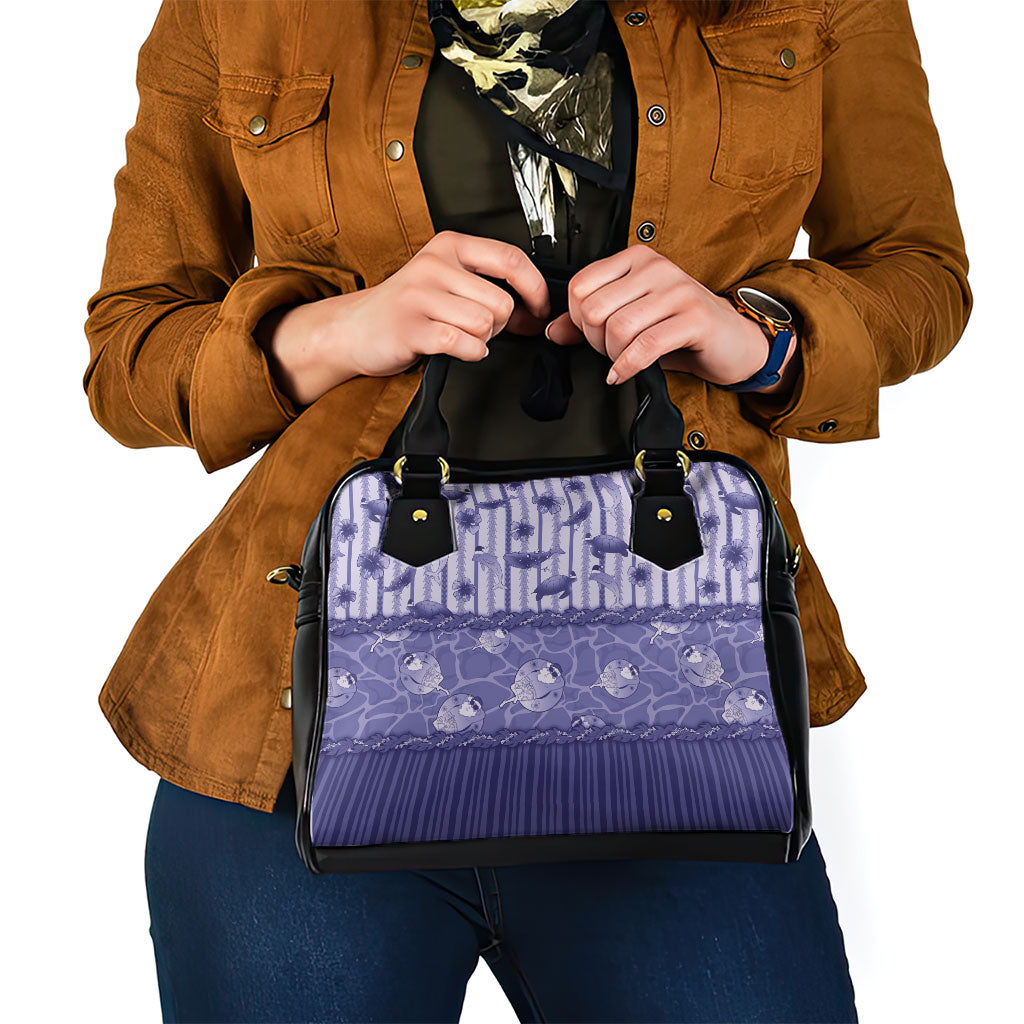 Hawaii Christmas In July Shoulder Handbag Amethyst Purple Mele Kalikimaka Sea Animals