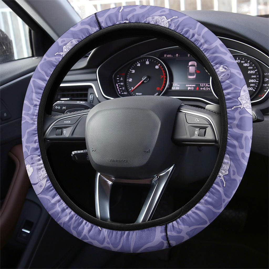 Hawaii Christmas In July Steering Wheel Cover Amethyst Purple Mele Kalikimaka Sea Animals