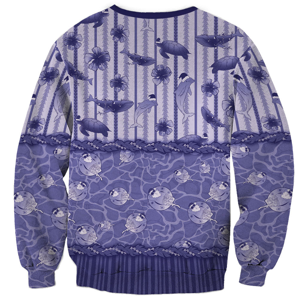 Hawaii Christmas In July Sweatshirt Amethyst Purple Mele Kalikimaka Sea Animals DT05 - Polynesian Pride