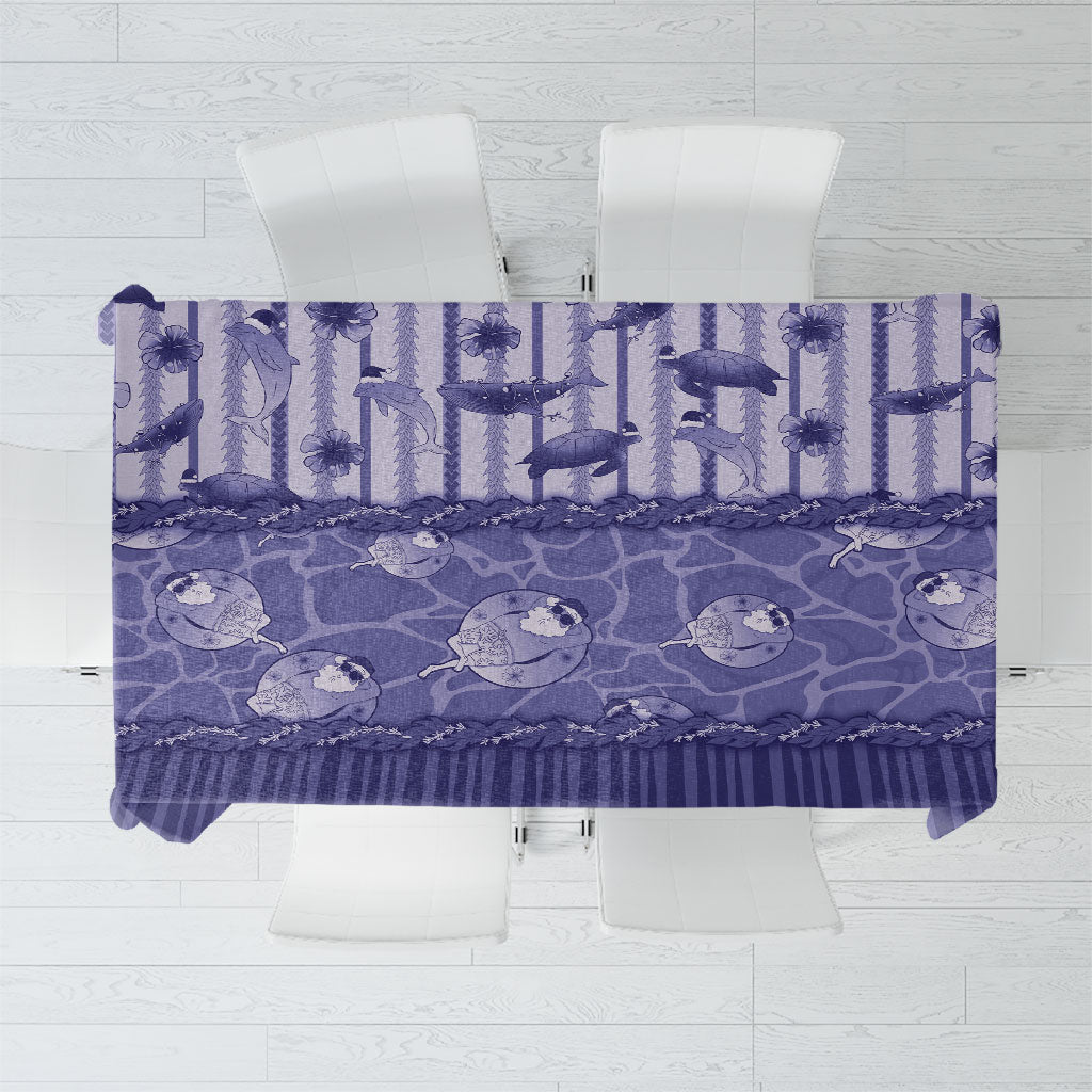 Hawaii Christmas In July Tablecloth Amethyst Purple Mele Kalikimaka Sea Animals DT05 Purple - Polynesian Pride