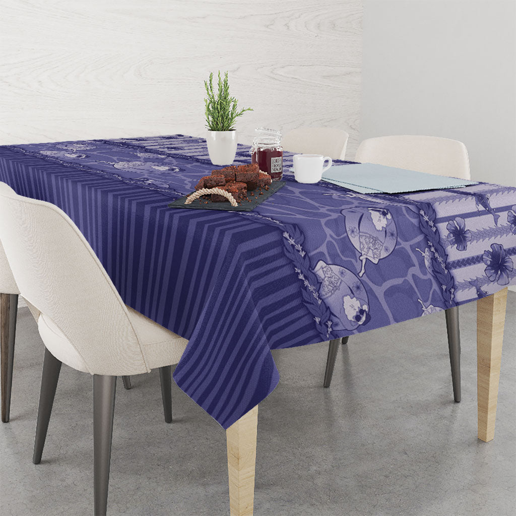 Hawaii Christmas In July Tablecloth Amethyst Purple Mele Kalikimaka Sea Animals DT05 - Polynesian Pride