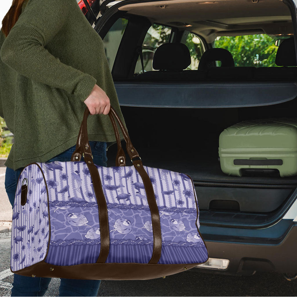 Hawaii Christmas In July Travel Bag Amethyst Purple Mele Kalikimaka Sea Animals DT05 - Polynesian Pride