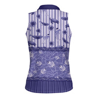 Hawaii Christmas In July Women Sleeveless Polo Shirt Amethyst Purple Mele Kalikimaka Sea Animals DT05 - Polynesian Pride