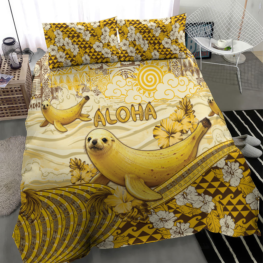 Hawaii Banana Seal Bedding Set Ilio Holo I Ka Uaua Aloha