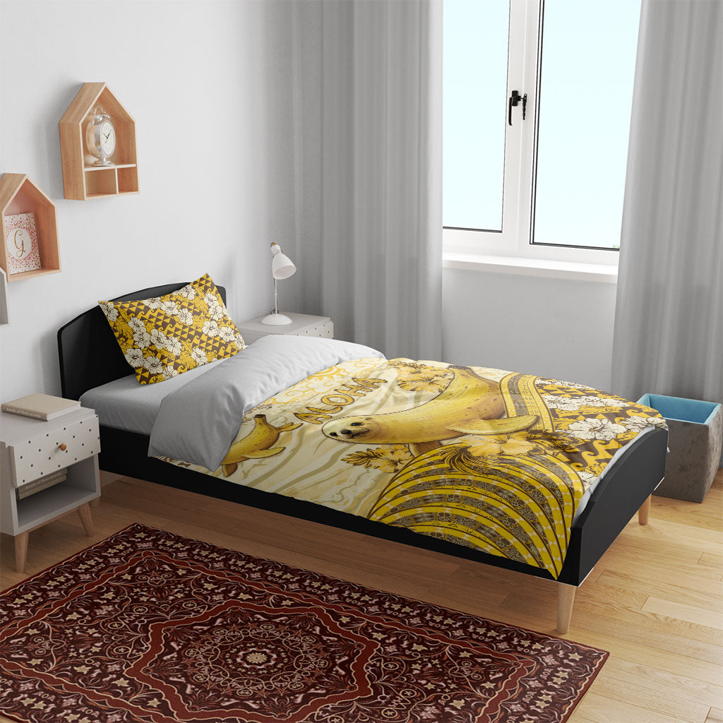 Hawaii Banana Seal Bedding Set Ilio Holo I Ka Uaua Aloha