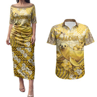 Hawaii Banana Seal Couples Matching Puletasi and Hawaiian Shirt Ilio Holo I Ka Uaua Aloha DT05 Yellow - Polynesian Pride
