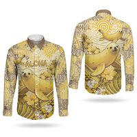 Hawaii Banana Seal Couples Matching Tank Maxi Dress and Long Sleeve Button Shirt Ilio Holo I Ka Uaua Aloha DT05 - Polynesian Pride