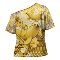 Hawaii Banana Seal Cross Shoulder Shirt Ilio Holo I Ka Uaua Aloha DT05 - Polynesian Pride