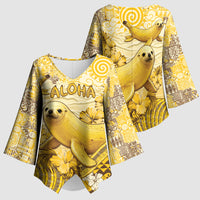 Hawaii Banana Seal Kimono Sleeve Blouse Ilio Holo I Ka Uaua Aloha DT05 - Polynesian Pride