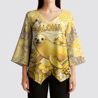 Hawaii Banana Seal Kimono Sleeve Blouse Ilio Holo I Ka Uaua Aloha DT05 - Polynesian Pride