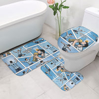 Argentina Football Bathroom Set Goat Comic Style Sun Of May