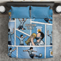 Argentina Football Bedding Set Goat Comic Style Sun Of May