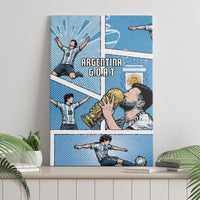 Argentina Football Canvas Wall Art Goat Comic Style Sun Of May