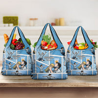 Argentina Football Grocery Bag Goat Comic Style Sun Of May