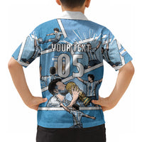Custom Argentina Football Hawaiian Shirt Goat Comic Style Sun Of May