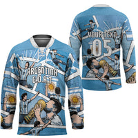 Custom Argentina Football Hockey Jersey Goat Comic Style Sun Of May