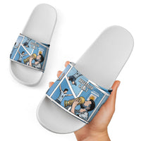 Argentina Football Slide Sandals Goat Comic Style Sun Of May