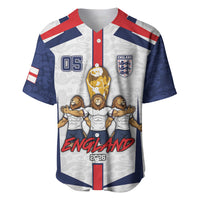 Custom England Football Baseball Jersey Three Lions Trophy St George Cross