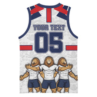Custom England Football Basketball Jersey Three Lions Trophy St George Cross